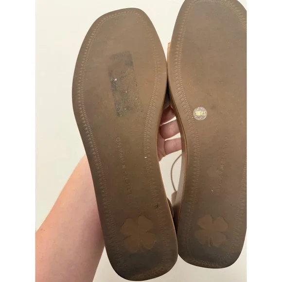 Lucky Brand Bandia Leather Platform Wedge Sandals – Women's Size 10 - Picture 9 of 9